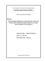 Một số biênh pháp rèn luyễn kỹ năng làm văn nghị luận xã hội cho học sinh có lực học trung bình và yếu khối 12 