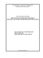 Một số kinh nghiệm kiểm tra miệng môn ngữ văn ở lớp 11a4 trường THPT như xuân II 