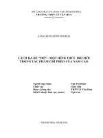 Cách ra đề mở   một hình thức đổi mới trong tác phẩm chí phèo của nam cao 