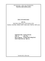 Phương pháp dạy văn nghị luận trong chương trình THPT theo đặc trưng thể loại  