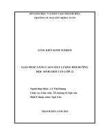 Giải pháp nâng cao chất lượng bồi dưỡng học sinh giỏi văn lớp 12 