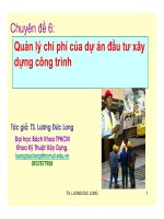 Quản lý chi phí của dự án đầu tư xây dựng công trình