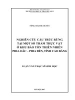 Nghiên cứu cấu trúc rừng tại một số thảm thực vật ở khu bảo tồn thiên nhiên Phia Oắc - Phia Đén, tỉnh Cao Bằng
