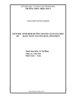 Giúp học sinh định hướng nhanh cách giải một số dạng toán nguyên hàm, tích phân 