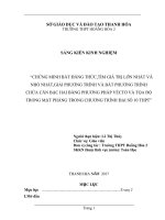 Chứng minh bất đẳng thức, tìm giá trị lớn nhất và nhỏ nhất, giải phương trình và bất phương trình chứa căn bậc hai bằng phương pháp vecstơ và tọa độ trong mặt phẳng trong chương trình đại số 1 