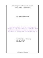 Phát triển năng lực tư duy cho học sinh thông qua việc khai thác các tính chất hình học để tìm lời giải cho một số bài toán tọa độ trong mặt phẳng   chương III hình học 10 