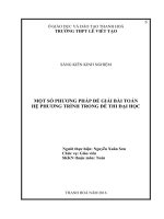 Một số phương pháp để giải bài toán hệ phương trình trong đề thi đại học 