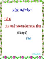 Bài 10. Cảm nghĩ trong đêm thanh tĩnh (Tĩnh dạ tứ)