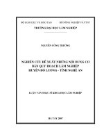 Nghiên cứu đề xuất những nội dung cơ bản quy hoạch lâm nghiệp huyện đô lương tỉnh nghệ an 