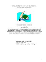 Sử dụng phương pháp tọa độ để giúp học sinh giải một số bài toán về tích vô hướng trong chương trình hình học lớp 10 và một số ứng dụng khác, một cách nhanh chóng, chính xác và hiệu quả hơn  