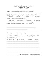 Đề kiểm tra Toán và Tiếng Việt lớp 4 giữa kì I