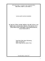 Sử dụng công nghệ thông tin để nâng cao hiệu quả giảng dạy phần ứng dụng của tích phân để tính diện tích hình phẳng   giải tích lớp 12 