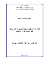 Thái độ của cộng đồng đối với trẻ bị hội chứng tự kỷ 