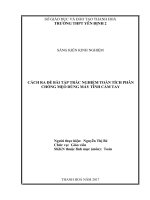 Cách ra đề bài tập trắc nghiệm toán tích phân chống mẹo dùng máy tính cầm tay 
