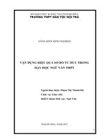 Vận dụng hiệu quả sơ đồ tư duy trong dạy học ngữ văn THPT 