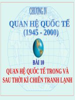 Bài 9. Quan hệ quốc tế trong và sau thời kì Chiến tranh lạnh