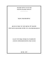 Quản lý đầu tư xây dựng từ nguồn vốn ngân sách nhà nước của ngành hải quan 