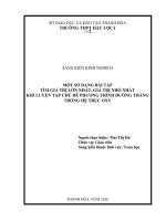 Một số dạng bài tập tìm giá trị lơn nhất, giá trị nhỏ nhất khi luyện tập chủ đề phương trình đường thẳng trong hệ trục oxy 