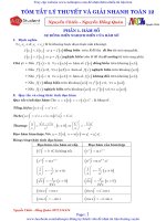 TÓM TẮT LÝ THUYẾT và GIẢI NHANH TOÁN 12