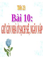 Bài 10. Giữ gìn nhà ở sạch sẽ, ngăn nắp