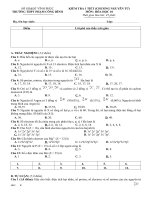 ĐỀ KIỂM TRA 1 TIẾT (Chương nguyên tử)