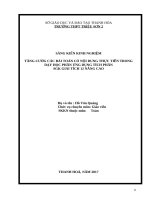 Tăng cườg các bài toán có nội dung thực tiễn trong dạy học phần ứng dụng tích phân   sách giáo khoa giải tích 12 nâng cao 