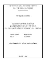 Đặc điểm ngôn ngữ pháp luật qua bộ luật dân sự bằng tiếng hán của trung quốc và bằng tiếng việt của việt nam tt 