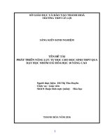 Phát triển năng lực tự học cho học sinh THPT thông qua dạy học phần halogen hóa học 10 nâng cao 