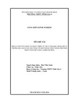 Rèn luyện kỹ năng và phát triển tư duy cho học sinh lớp 10, thông qua giải các bài toán về bất đẳng thức bằng tam thức bậc 2 định hướng 