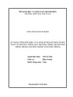 Sử dụng tính đơn điệu của hàm số để giải một số bài toán về phương trình, bất phương trình, hệ phương trình trong chương trình toán phổ thông 