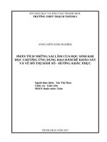 Phân tích những sai lầm của học sinh khi học chương ứng dụng đạo hàm để khảo sát và vẽ đồ thị hàm số   hướng khắc phục 