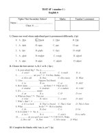 đề kiểm tra 45'''' tiếng anh 6 (number 1)