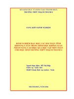 Kinh nghiệm dạy học các bài toán tính khoảng cách trong hình học không gian nhằm nâng cao hiệu quả học tập môn toán cho học sinh trường THPT thạch thành 4 