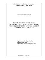 Định hướng một số nội dung ôn tập ngữ văn 12 theo cấu trúc đề thi THPTQG năm 2017 ở trường THPT4 thọ xuân 