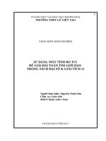 SỬ DỤNG máy TÍNH bỏ túi để GIẢI bài TOÁN tìm GIỚI hạn TRONG SÁCH đại số và GIẢI TÍCH 11 