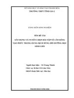 Xây dựng và tuyển chọn bài tập về cân bằng tạo phức trong dung dịch dùng bồi dưỡng học sinh giỏi 