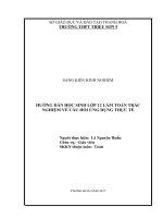 Hướng dẫn học sinh lớp 12 làm toán trắc nghiệm về câu hỏi ứng dụng thực tế 