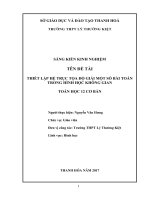 Thiết lập hệ trục tọa độ giải một số bài toán trong hình học không gian  