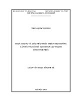 Thực trạng và giải pháp phát triển thị trường lâm sản ngoài gỗ tại huyện lập thạch, tỉnh vĩnh phúc 