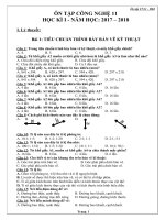 ÔN TẬP CÔNG NGHỆ 11 - HKI
