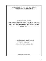 Hệ thống kiến thức, bài tập lý thuyết hóa hữu cơ dành cho học sinh ôn thi quốc gia 