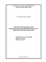 Sử dụng phương pháp tọa giải quyết các bài toán hình học thuần túy 