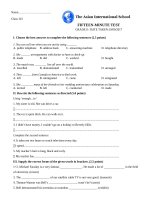 Kiểm tra 15 phút - Anh 8 HKI