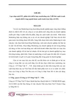 Lựa chọn một DN, phân tích chiến lược marketing của 2 đối thủ cạnh tranh 