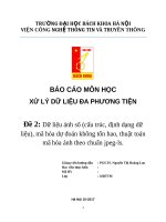 Dữ liệu ảnh số (cấu trúc, định dạng dữ liệu), mã hóa dự đoán không tổn hao, thuật toán mã hóa ảnh theo chuẩn jpegls