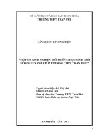 Một số kinh nghiệm bồi dưỡng học sinh giỏi môn ngữ văn lớp 12 trường THPT trần phú 