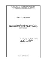 Kinh nghiệm hướng dẫn học sinh sử dụng phương pháp véc tơ giải bài toán hình học không gian 