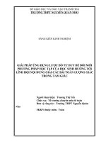 Giải pháp ứng dụng lược đồ tư duy để đổi mới phương pháp học tập của học sinh hướng tới lĩnh hội nội dung giải các bài toán lượng giác trong tam giác 