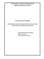 Giúp học sinh giải nhanh các bài tập ankin trong chương trình hóa học THPT 