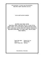 Hướng dẫn học sinh trường THPT thường xuân 3 nắm vững kiến thức về giảm phân, hình thành công thức giải bài tập di truyền trong nội dung bộ môn sinh học của bậc học trung học phổ thông 